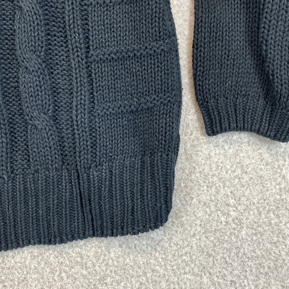 Vintage Victoria Jones cable knit sweater black with white rosettes sweet chunky - Picture 4 of 11